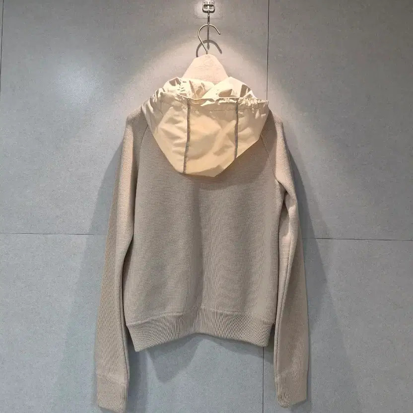 Prada Beige Nylon Hooded Zip-Up - Authentic, Size 40