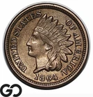 1864 Indian Head Cent Penny, Copper-Nickel, BU++