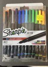 24 Vibrant Colors Sharpie Fine Tip Art Pens/Markers Journaling Art New Sealed