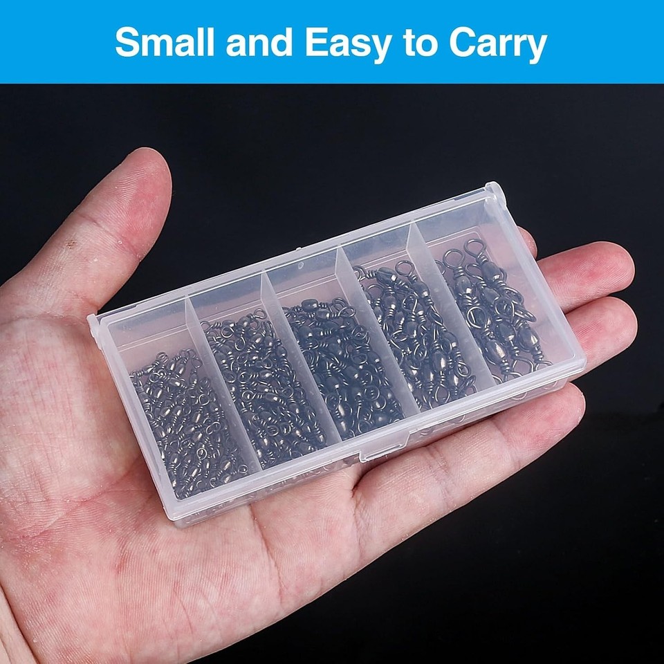 Rolling Picture Add 200 Pcs Rolling Fishing Swivels 5 Sizes Swivels For Carp Fishing ...