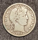 1908-D Barber Half Dollar