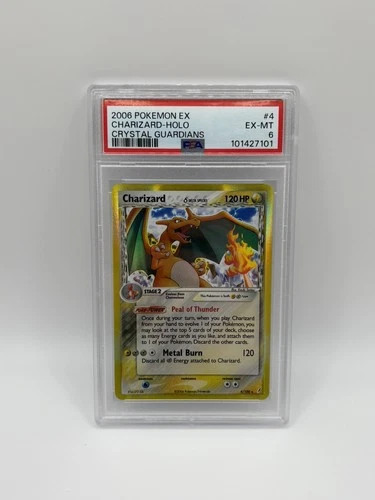 2006 Pokemon EX Crystal Guardians #4 Charizard Holo PSA 6
