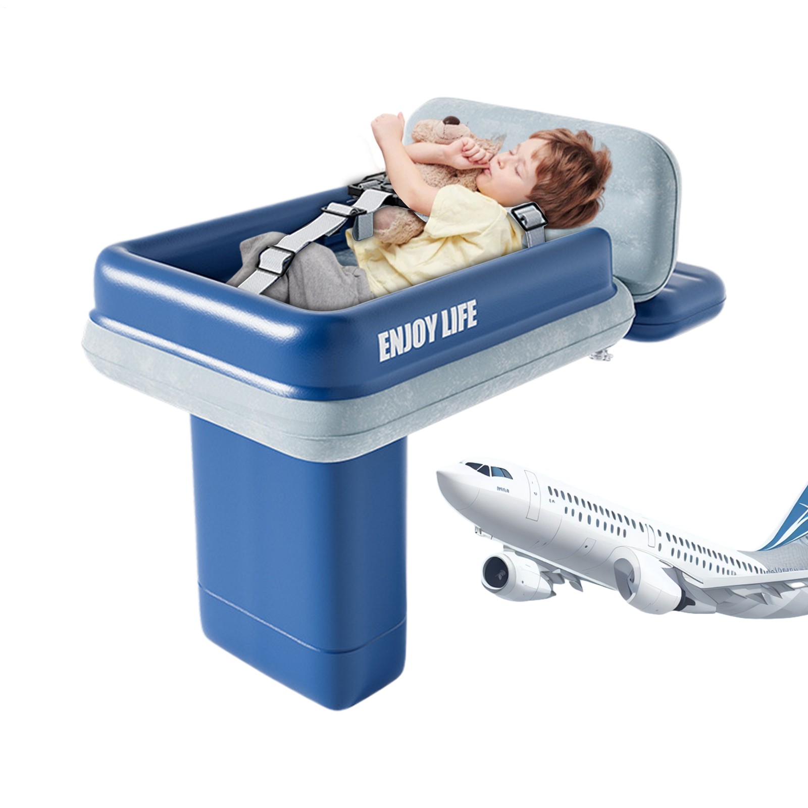 Cama para niños pequeños avión viaje niños avión asiento extensor portátil cama inflable