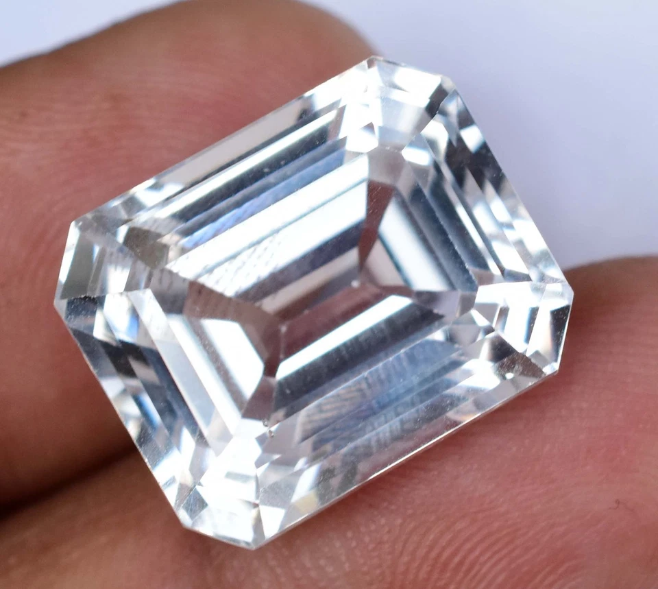Natürlich 28.85 Karat Weiß Montana Saphir Smaragd Zertifiziert Selten Lose - Bild 3 von 4