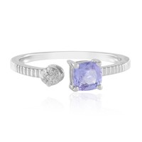 Cavill Tansanit Ring 0,56Ct Kissenschliff Zirkon 925 Silber Damen- Echtschmuck