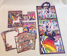 Lisa Frank Lot Of Stickers, Binder, Notepad, Crayons, Coloring Book..  More