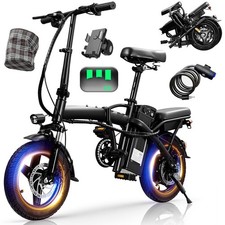 560W Folding Electric Bike for Adults & Teens 14'' Commuting 32Miles EBike 24MPH