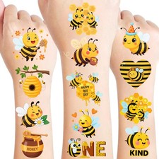 50 PCS Bee Temporary Tattoos for Kids, Funny Bee Themed Tattoos for Birthday ...