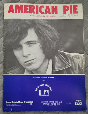 1972 AMERICAN PIE Day The Music Died 8 pages DON MCLEAN #1 Hit Song Sheet Music