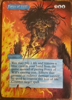 Force of Will - Full Art / Altered -  MTG / Magic the Gathering