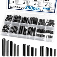 230Pcs Roll Pin Assortment Kit SAE Slotted Spring Pins 1/16 5/64 3/32 1/8 5/32 3