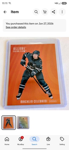 2025-26 Rare Macklin Celebrini  Red-Orange Allure Color Flow Upper Deck #CF-28