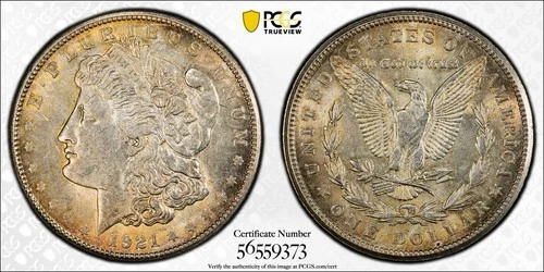 1921-S MORGAN DOLLAR VAM 1B5 THORNHEAD RARE Pcgs AU 58 Gold Shield