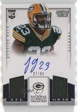 2013 National Treasures Dual Signatures 27/99 Johnathan Franklin #13 Auto 06yt