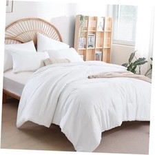 Comforter Set Comforter Boho Solid Color Bedding for All Season Queen White