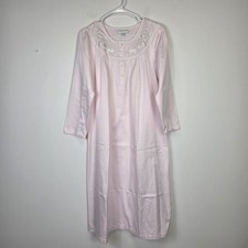 Eileen West Blush Pink Knit LACE TRIM Long Ballet Nightgown Size L Petite NEW