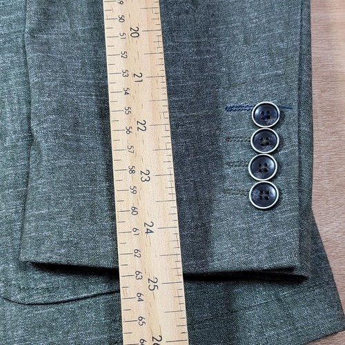 Daniel Hechter 44R Mens Sport Coat Jacket Blazer Polyester Blend Green Grey - Picture 6 of 12