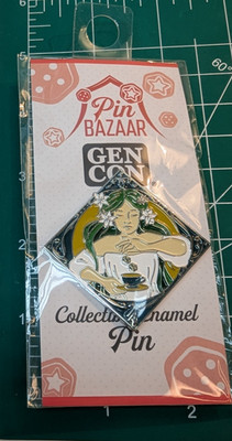 GenCon 2019 Gen Con Pin Bazaar Collectible Enamel Pin Tea and Absinthe NOS