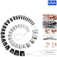 45 Male/Female Thread Gauges - Standard and Metric Bolt Size Finder Tool