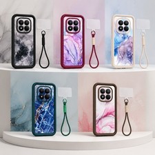 For Xiaomi Poco X7 X6 Pro M6 Pro 14T Pro 13T/13T Pro Lanyard Marble Case Cover