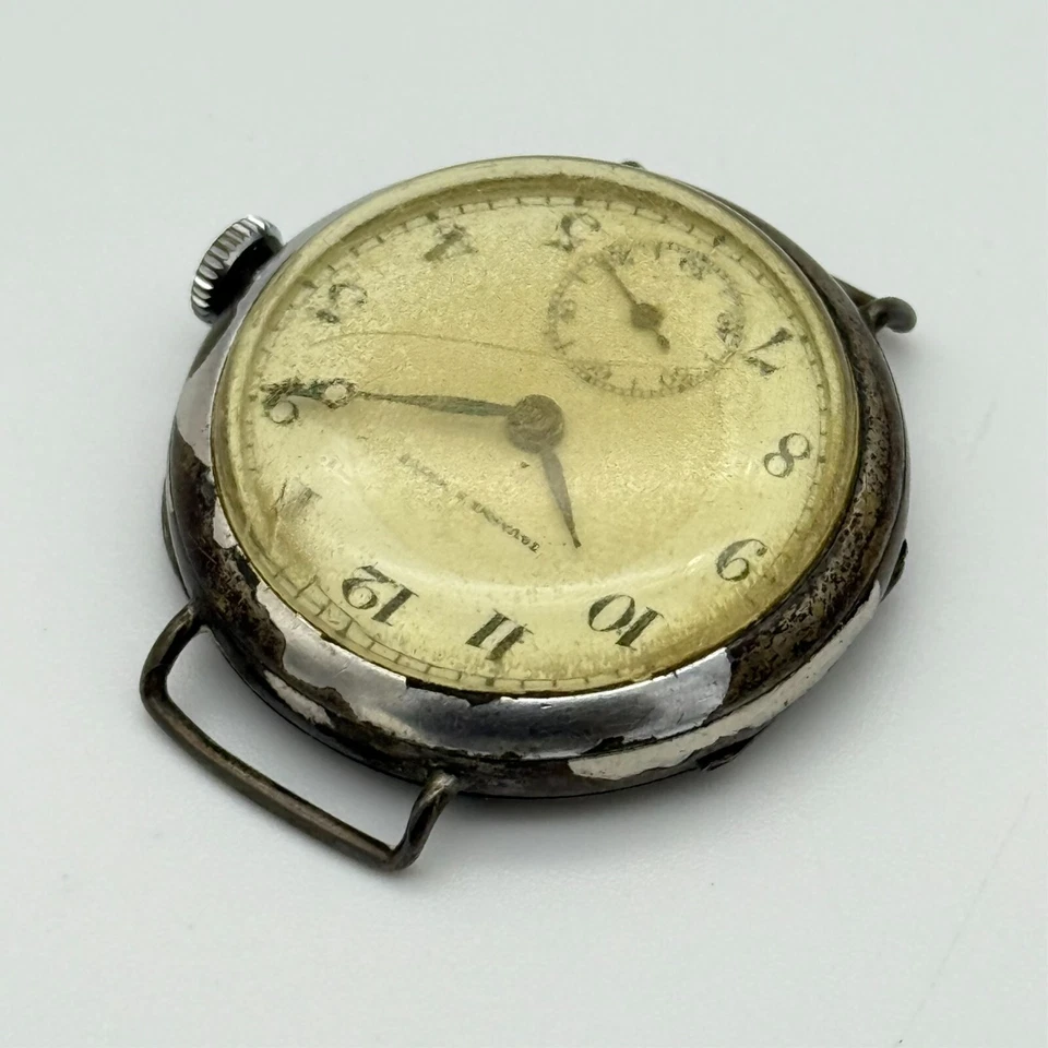 Vintage TAVANNES .900 Silver Trench Watch, Small Sec, Swiss Mechanical FOR PARTS - Image 4 of 4