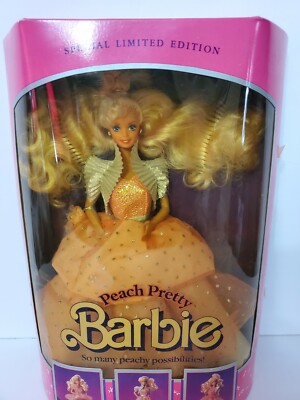 1989 Peach Pretty Barbie Doll Mattel Special Limited Edition Change Around  Gown