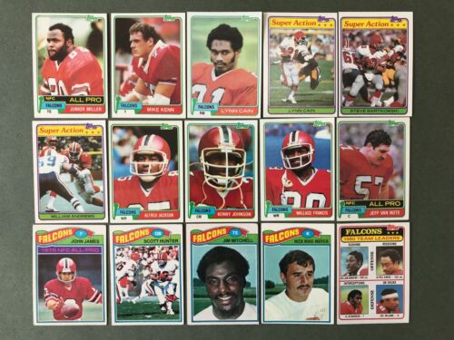 Lot 15 cartes NFL Atlanta Falcons TOPPS  1977 1981  Football Américain