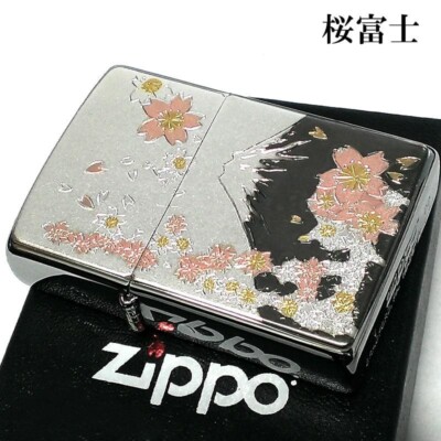 Zippo Mt. Fuji Cherry Blossoms Electroformed Plate Silver Lighter