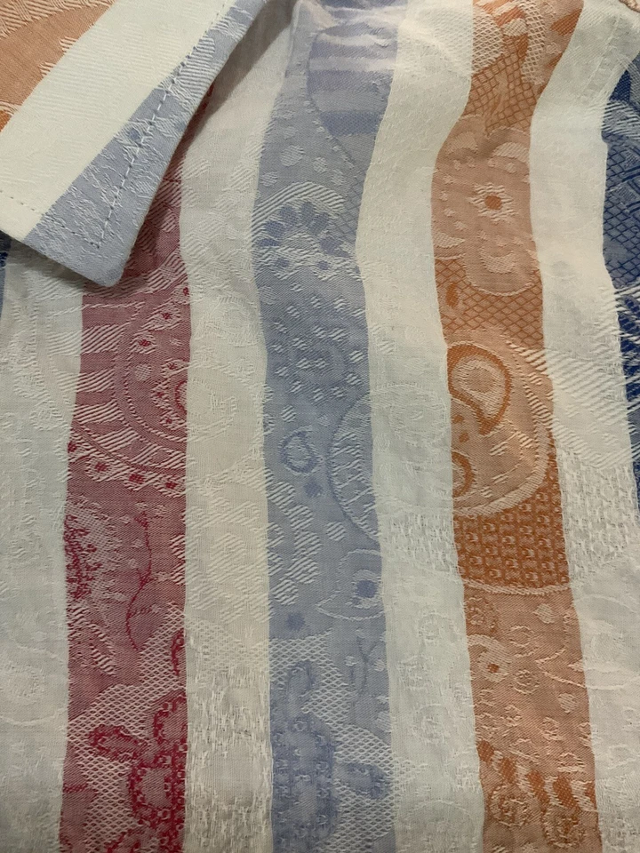 Camisa de manga larga de algodón abstracto multicolor Luchiano Visconti para hombre talla XL Foto 2 de 4