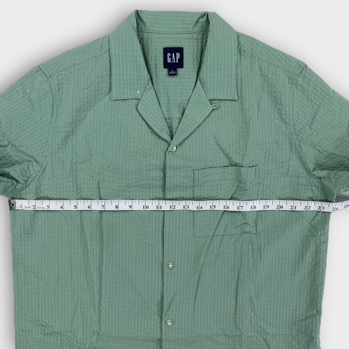 $49 Camisa Gap Cabana Para Hombres Grande Granito Verde Texturizado Cuello de Campamento Viaje Resort - Imagen 9 de 10