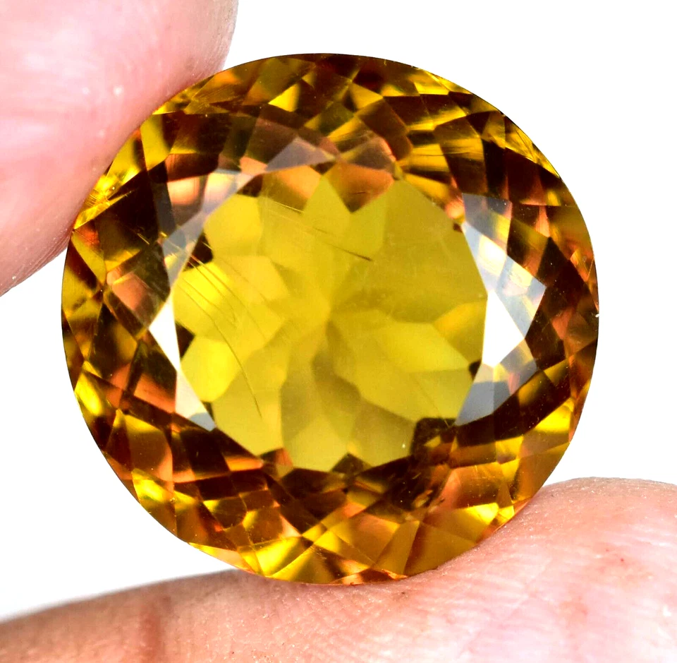 Натуральный редкий найденный СЕРТИФИЦИРОВАННЫЙ драгоценный камень DIASPORE 28,25 карата с изменением цвета круглой огранки - Изображение 3 из 4
