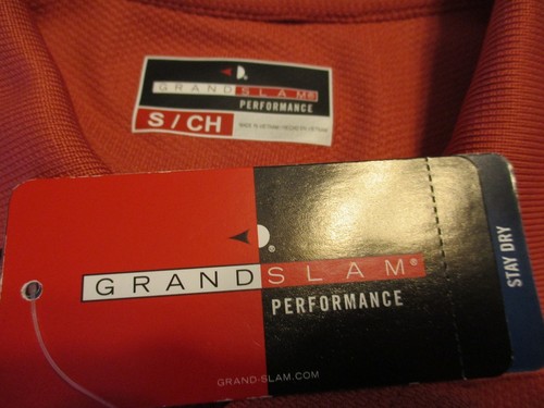 Grand Slam Performance Polyester Size S Solid Mineral Red 15 UPF Polo SR$45 NEW - Picture 3 of 3