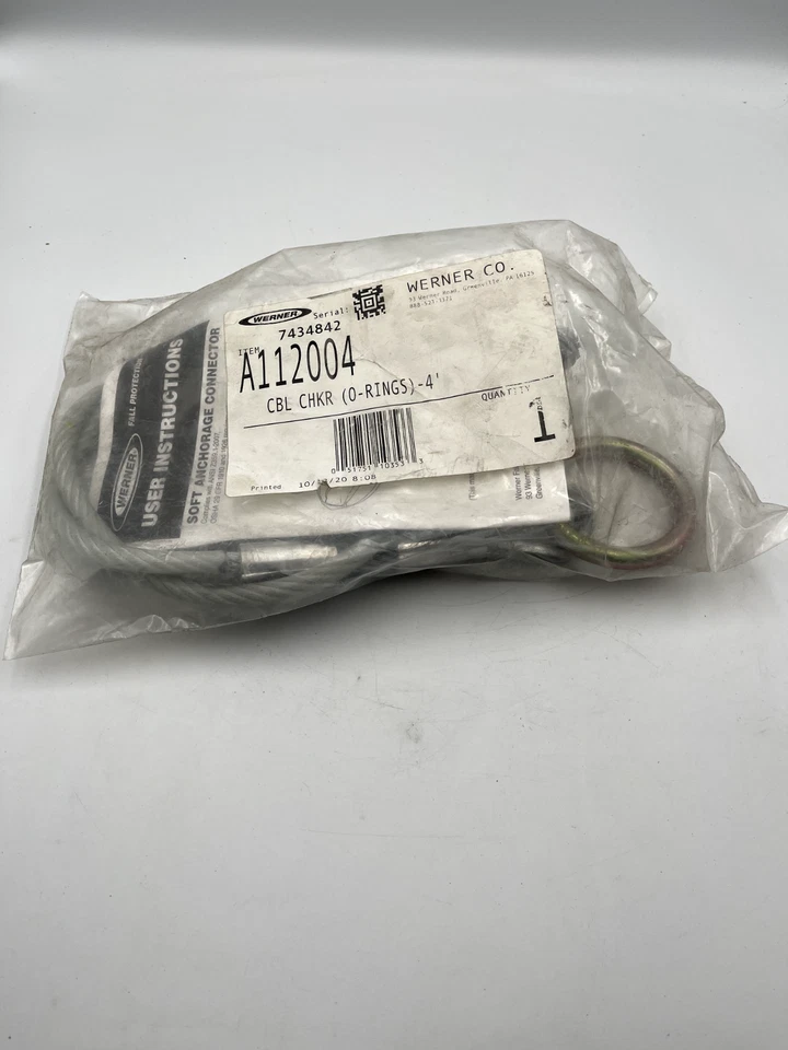 Werner A112004 Cable Choker, 4'L, O-Rings - Image 2 of 4
