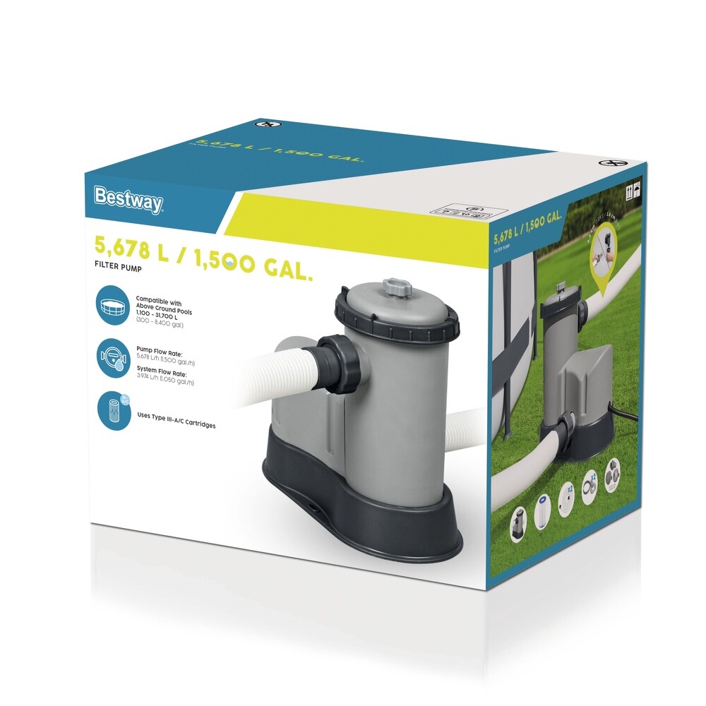 Bestway 58389 Bomba de Filtro Piscina 5678L/H Bomba Piscina Patronenfilterpumpe