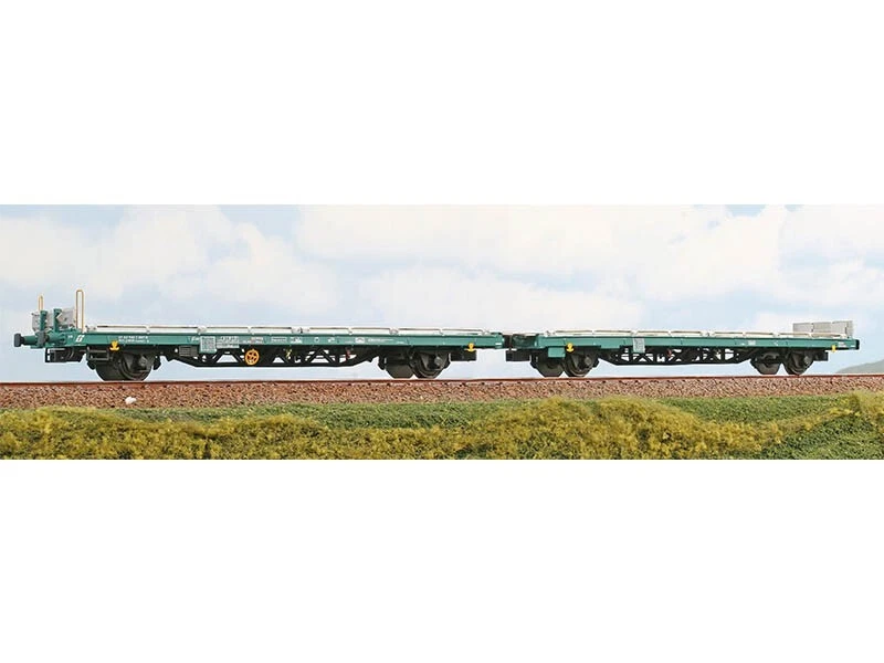 Rivarossi - HR6478 Coppia carri pianale a carrelli con stanti tipo Rhmms delle FS con carico di