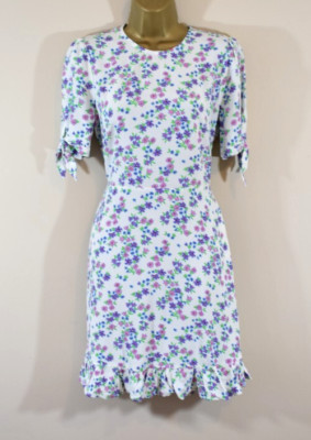 NEU M&S X GHOST Ditsy Floral Tee Dress UK 10 Frill Mini Wedding Races Cruise