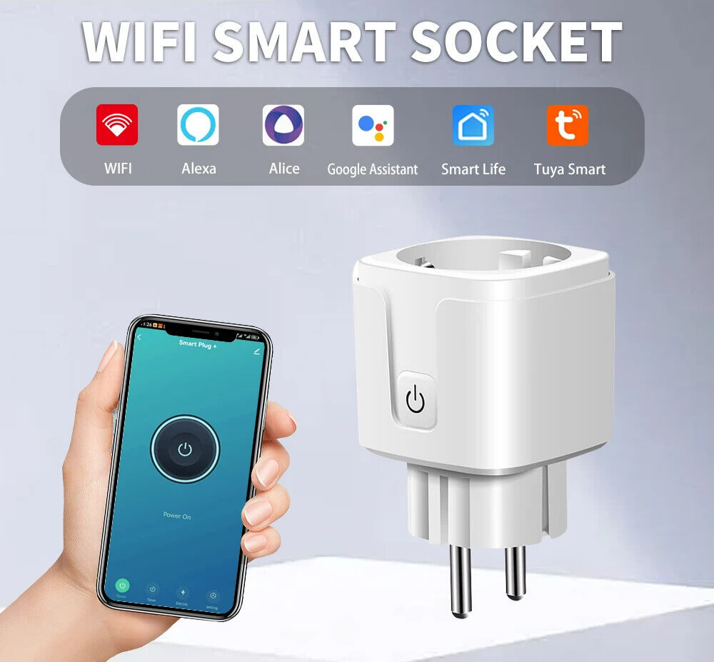 Smart Plug 16A EU Socket For Tuya with Power Monitor Timing For Alexa, Google-image