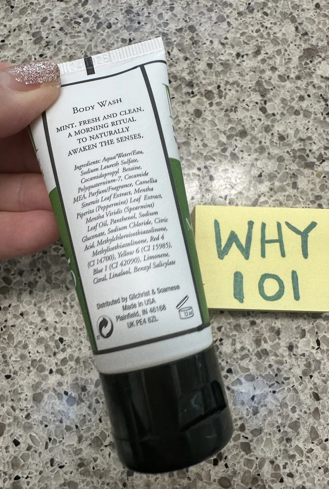 ARCHIPELAGO BOTANICALS Morning Mint Body WASH 1,35 oz/40 mL MINI TAMANHO; LACRADO NOVO - Imagem 3 de 4