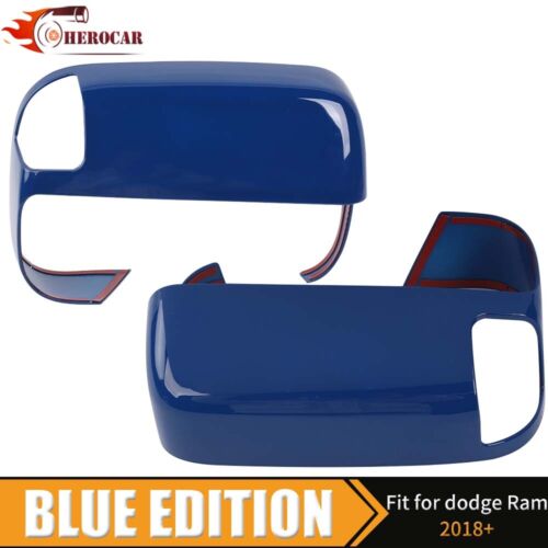 2x Cubiertas de espejo retrovisor de remolque azules con señal de giro para Dodge Ram 1500 2019+ accesorios - Imagen 2 de 8