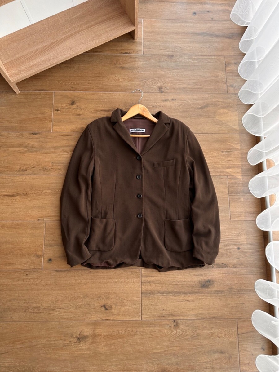 VTG Jil Sander Brown Luxury Pockets Fleece Wool Blazer | eBay