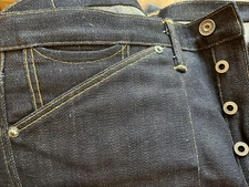 the RRL double RL Men’s Vintage Buckle back Raw Rigid waist overalls 34x32 new