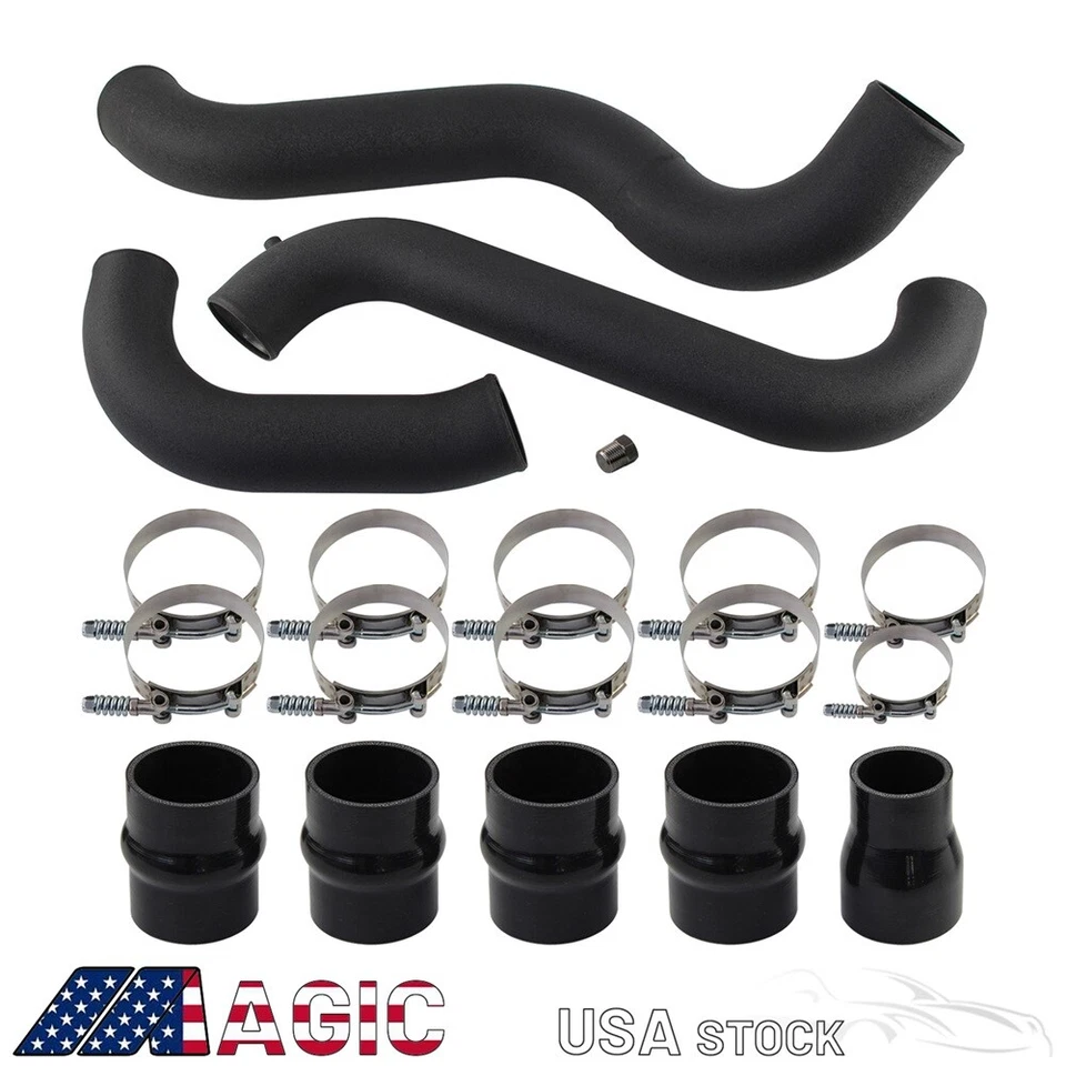 Black Intercooler Pipe &Boot Kit For GMC CHEVY 6.6 6.6L  V8 LML Duramax 11-16 - Image 2 of 4