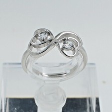 Anello infinito a cuore intrecciato in argento 925 con zirconi 