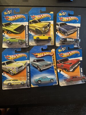 6 Car Lot Hot Wheels Superbird Nova Chevell SS 396 Hot wheels City Works Lincoln