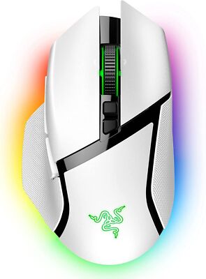 Razer Basilisk V3 Pro White Wireless Gaming Mouse 30K DPI HyperScroll Chroma RGB