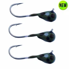 3 Pack - Tungsten Ice Fishing Jigs - OLIVE GRAY BROWN BLACK (6 Size Variations)