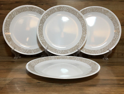 SET OF 4 - CORNING CORELLE - WOODLAND BROWN - 10 1/4'' DINNER PLATES