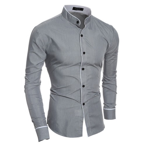 Mens Smart Dress Shirt Long Sleeve Slim Fit Formal Business Work Wedding Shirts- - Picture 9 of 13