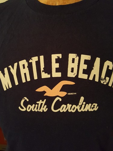 Camiseta Recuerdo De Colección MYRTLE BEACH SC Telar de Frutas Mujer Mediana Algodón Azul Marino - Imagen 2 de 5