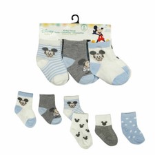 Disney Baby Mickey Mouse 6 Pairs Socks Infant Boys Blue Ages 6-12 Months 21584